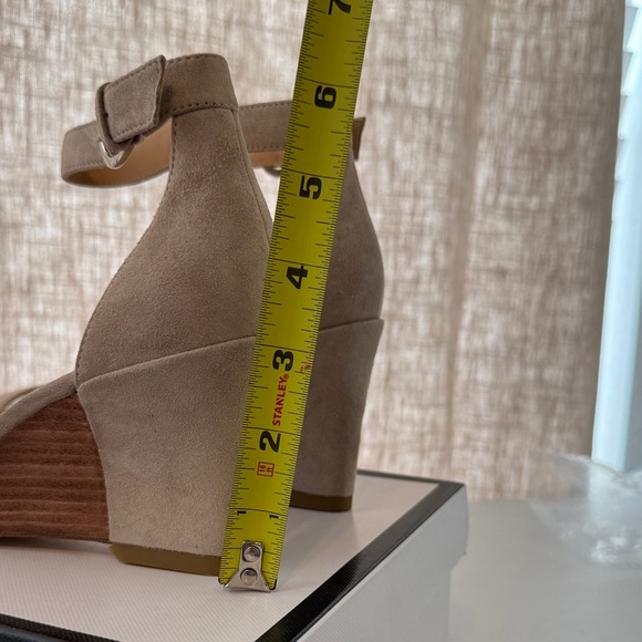 Nine West Beige Suede Wedge Sandals - Picture 5 of 6